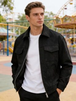 Men’s Vintage-Inspired Zip Utility Jacket